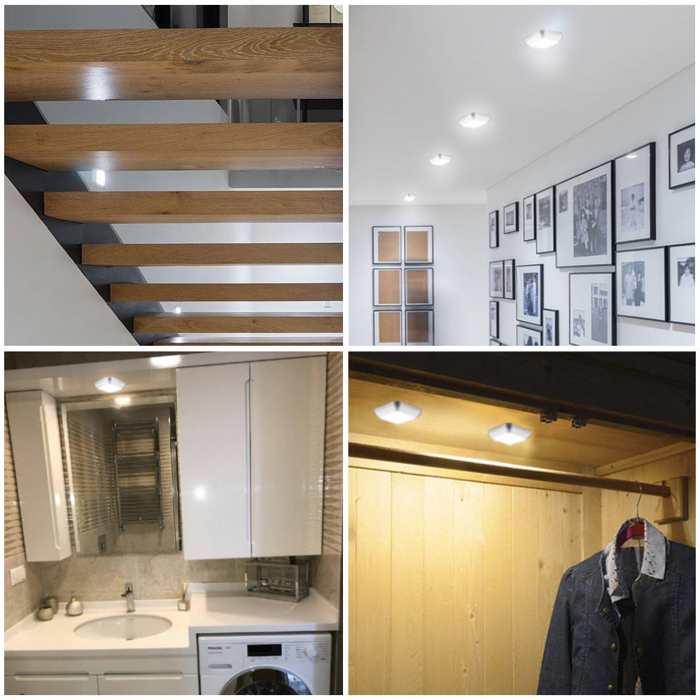 New Arrivals Battery 6Led Square Motion Sensor Night Light PIR Induction Under Cabinet Lights Stairs Kitchen Closet Lamp