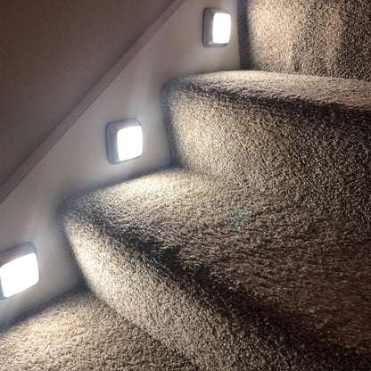 New Arrivals Battery 6Led Square Motion Sensor Night Light PIR Induction Under Cabinet Lights Stairs Kitchen Closet Lamp